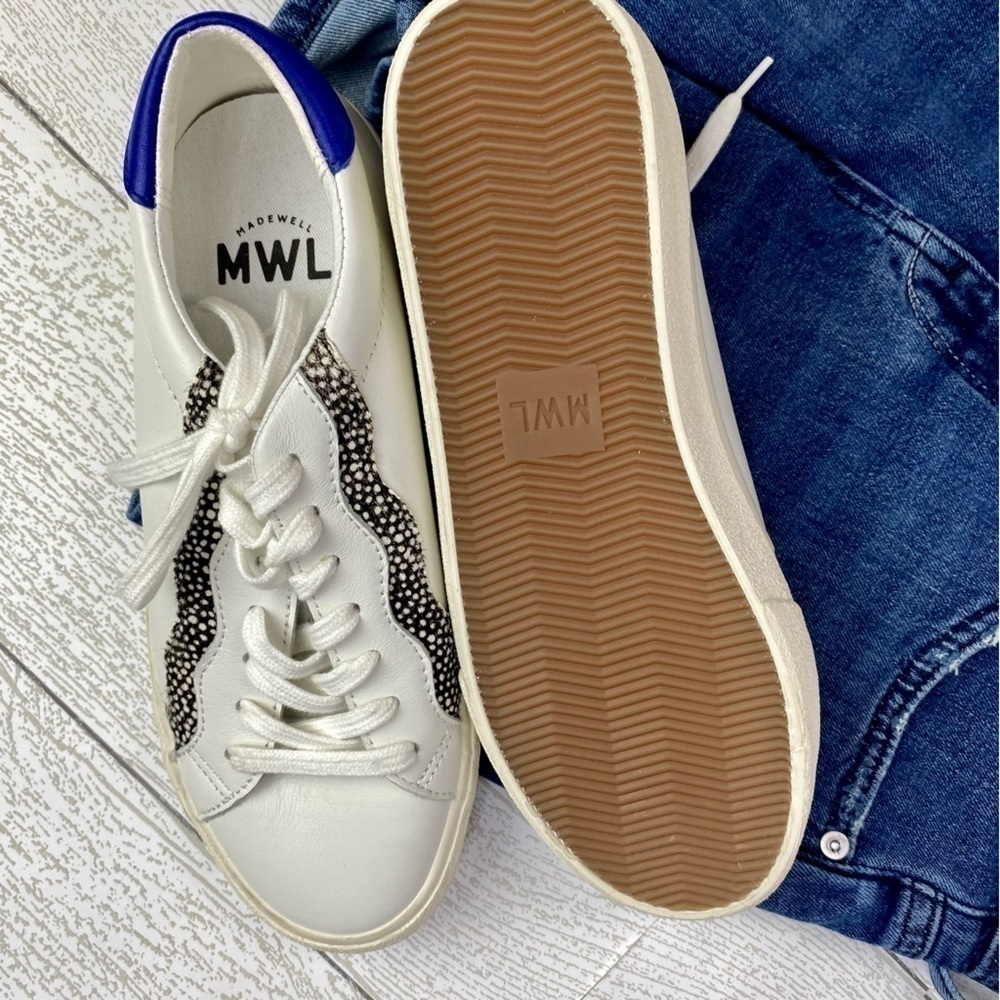Madewell MWL sidewalk low top court white sneakers tennis shoes size 7 - Picture 4 of 9